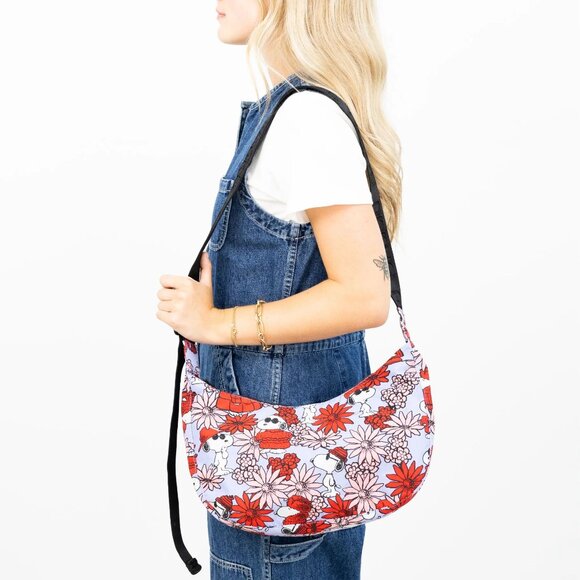 Baggu x Peanuts NWT Crescent Bag Medium - Floral Snoopy - Picture 10 of 10